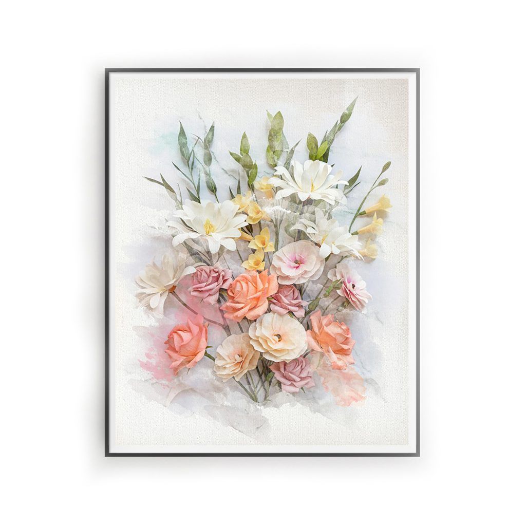 archivo digital floral estilo acuarela, flores para siempre, flores de papel crepé