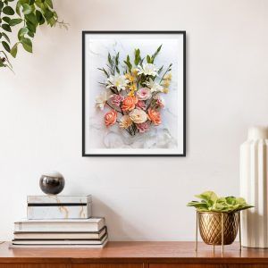 Imprimible descargable floral, descarga digital de impresión floral, descarga póster de flores, Ilustración floral de pared imprimible