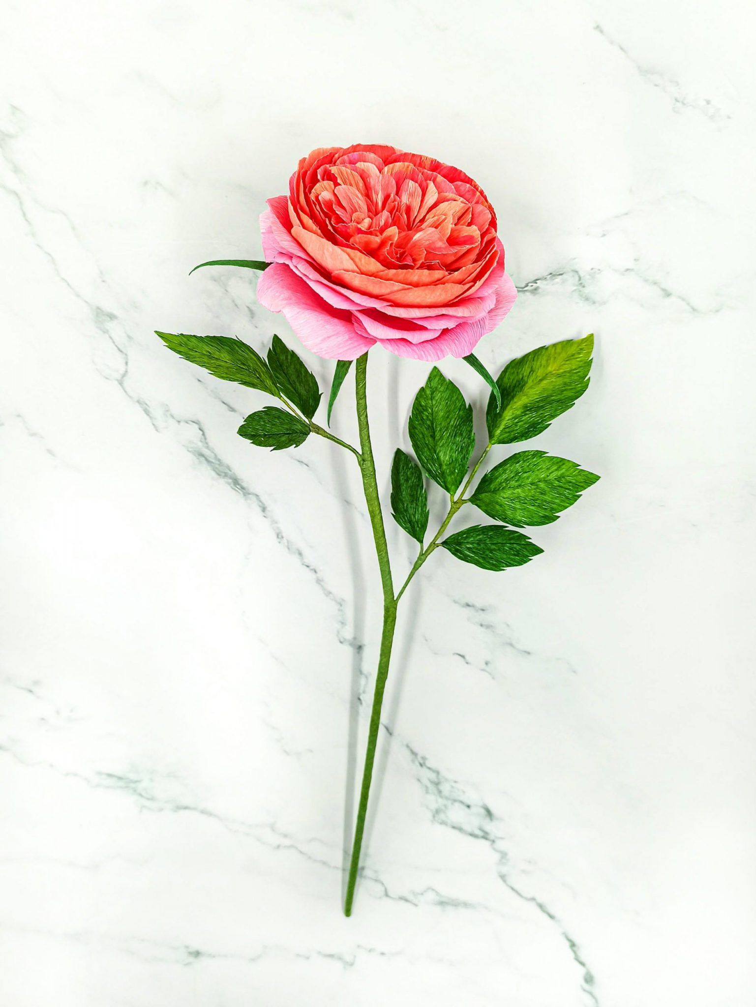 Rosas de jardín de papel, rosas hechas a mano, ramo de rosas de jardín, rosas de papel crepé, ramo realista de papel, flores de papel - Imagen 2
