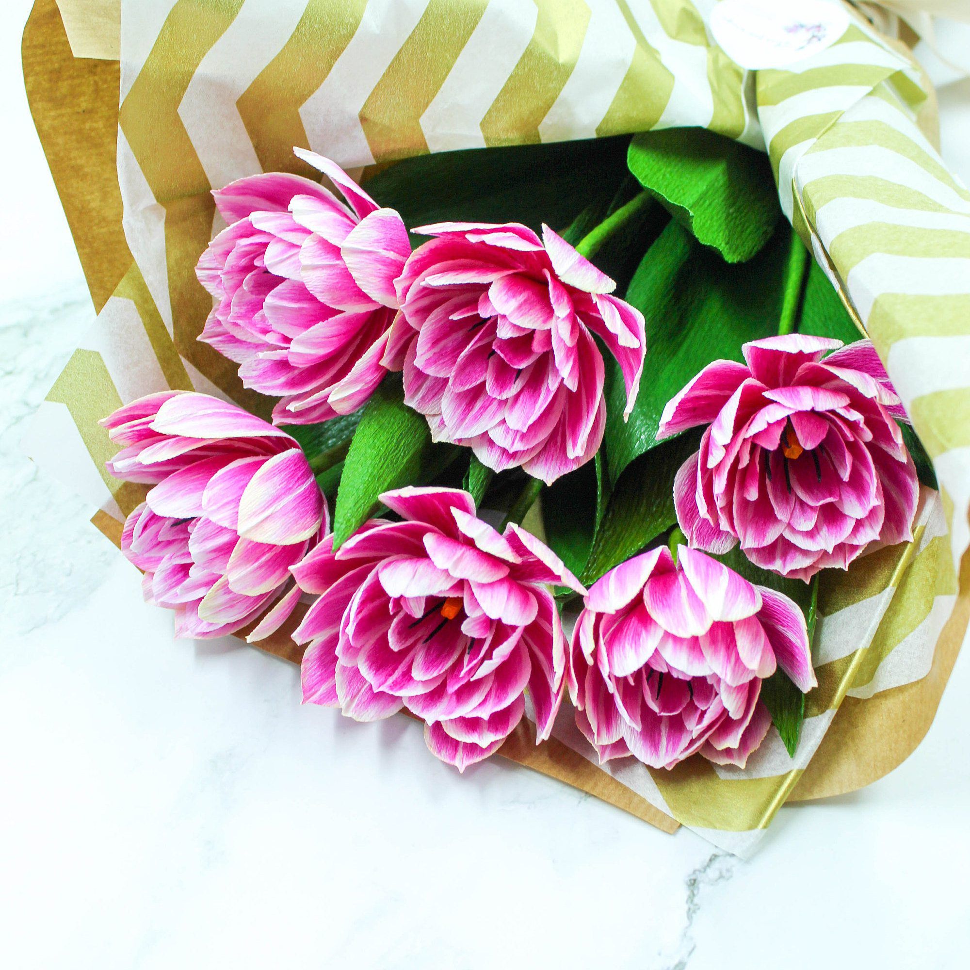 Tulipanes dobles de papel columbus - Imagen 8