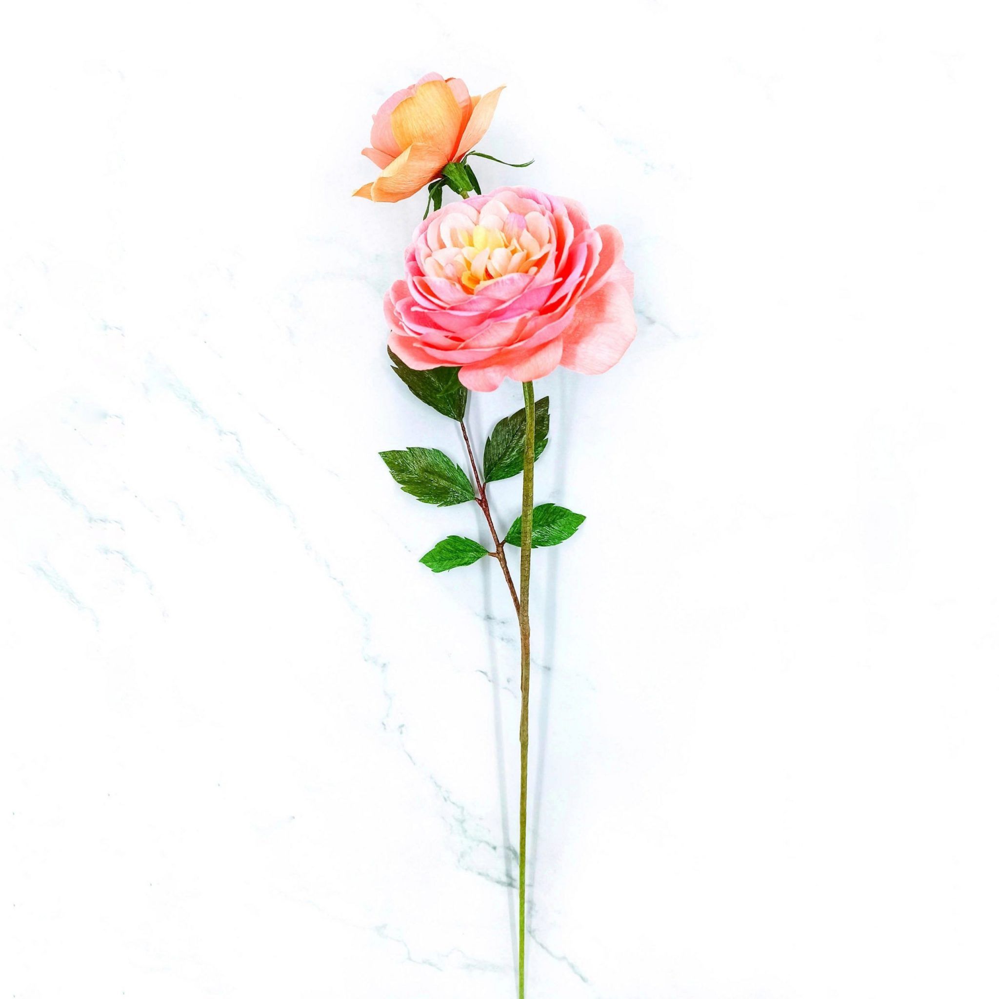 Rosas de jardín de papel, rosas hechas a mano, ramo de rosas de jardín, rosas de papel crepé, ramo realista de papel, flores de papel - Imagen 3