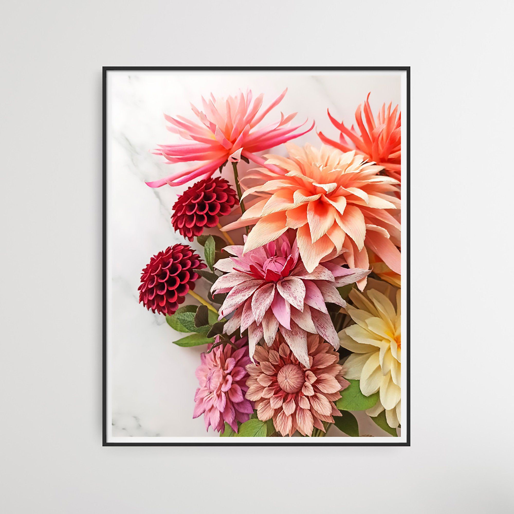 Set de 3 ilustraciones florales, set de cuadros con flores, láminas decorativas flores, láminas decorativas plantas, set de laminas salon - Imagen 2