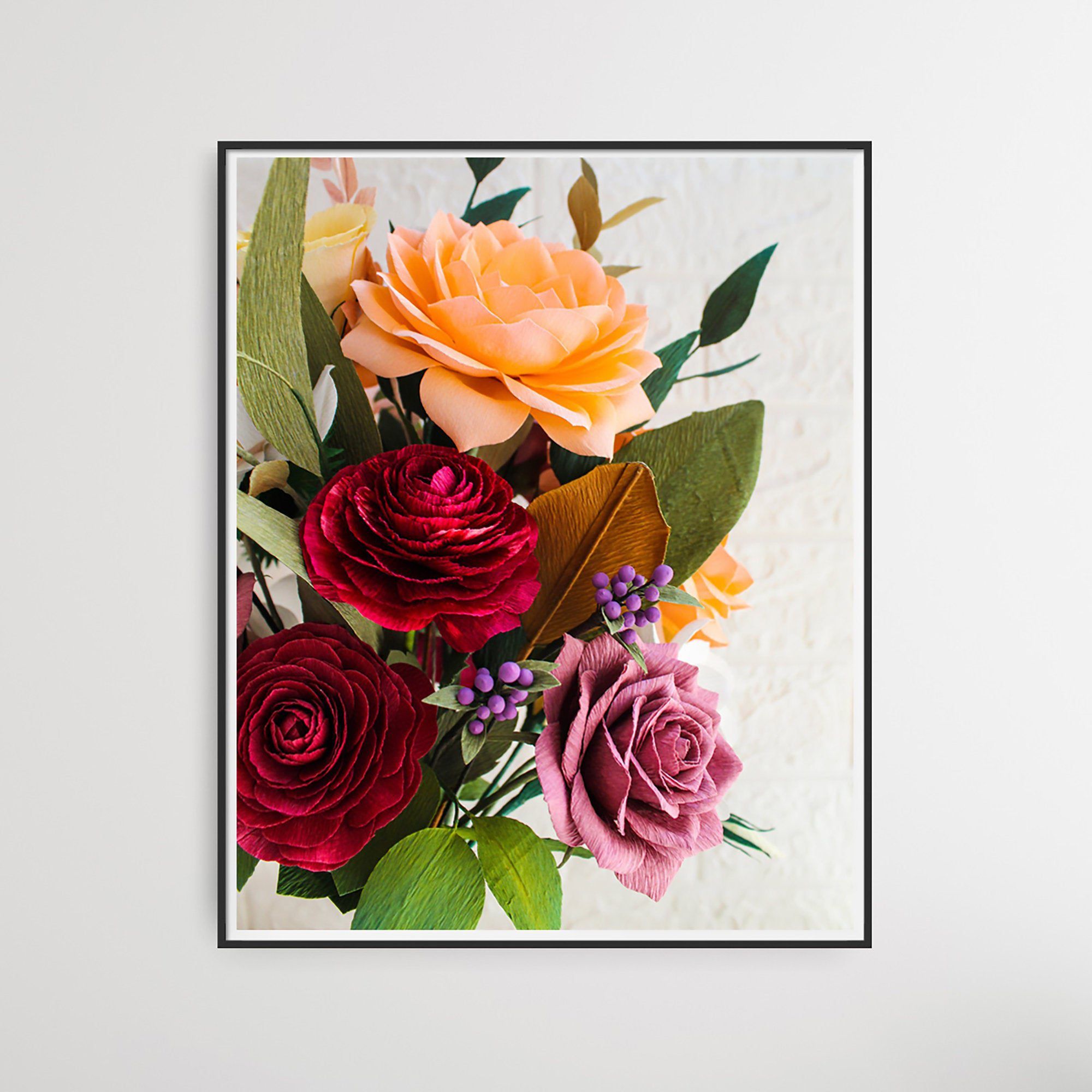 Set de 3 ilustraciones florales, set de cuadros con flores, láminas decorativas flores, láminas decorativas plantas, set de laminas salon - Imagen 4
