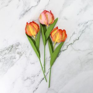 tulipanes parrot de papel crepé