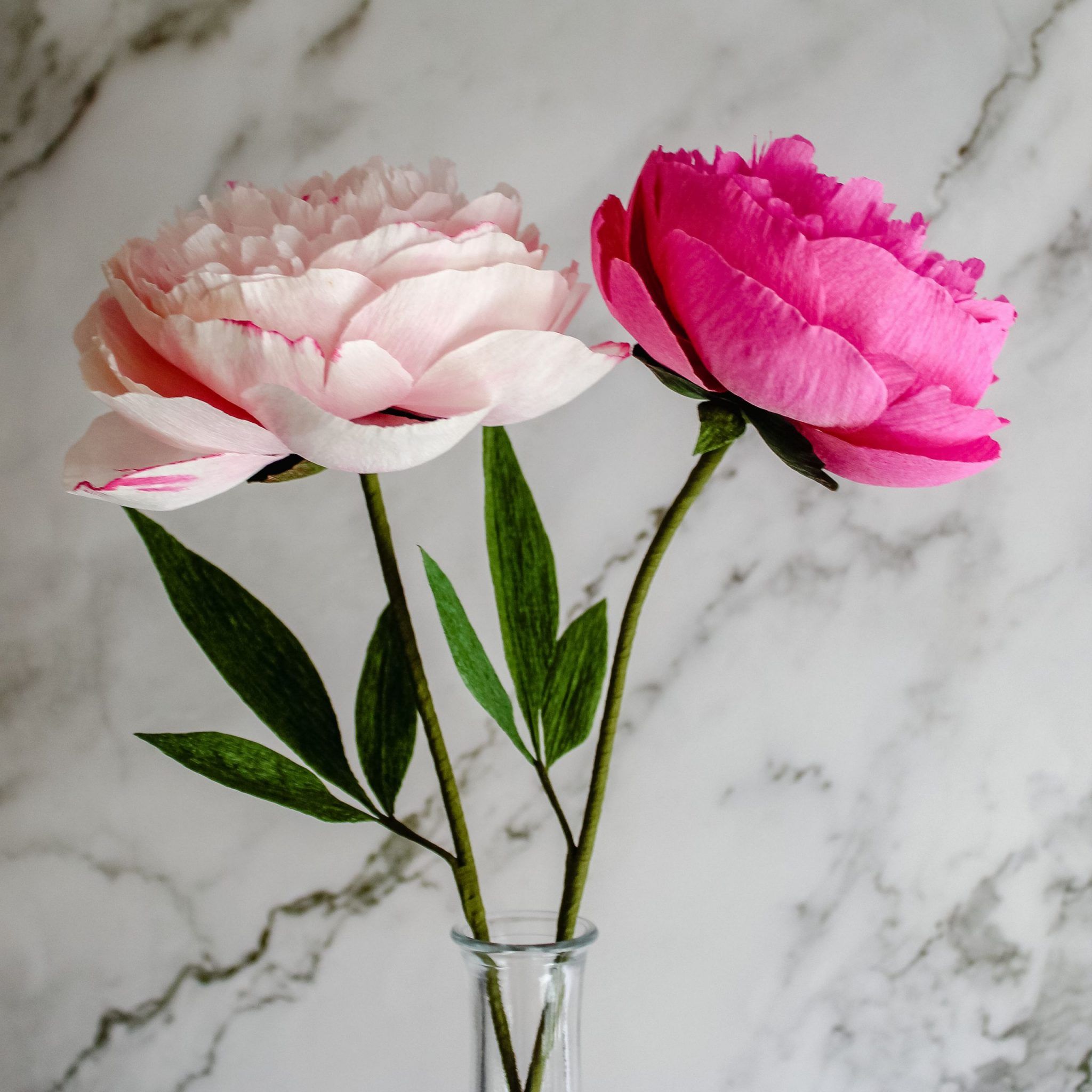peonías de papel crepé realistas