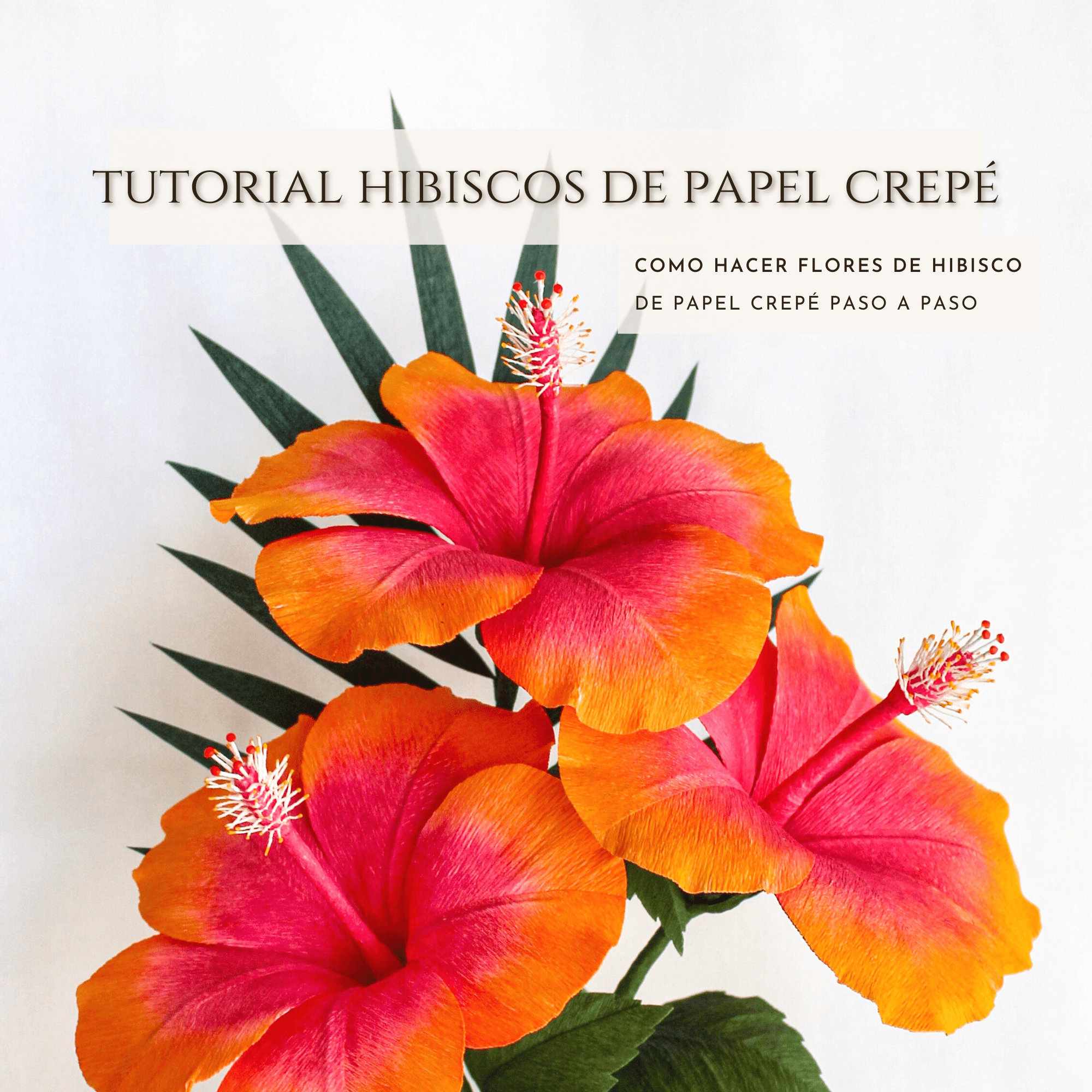 tutorial hibiscos papel crepé, curso de flores de papel crepé, flores para siempre