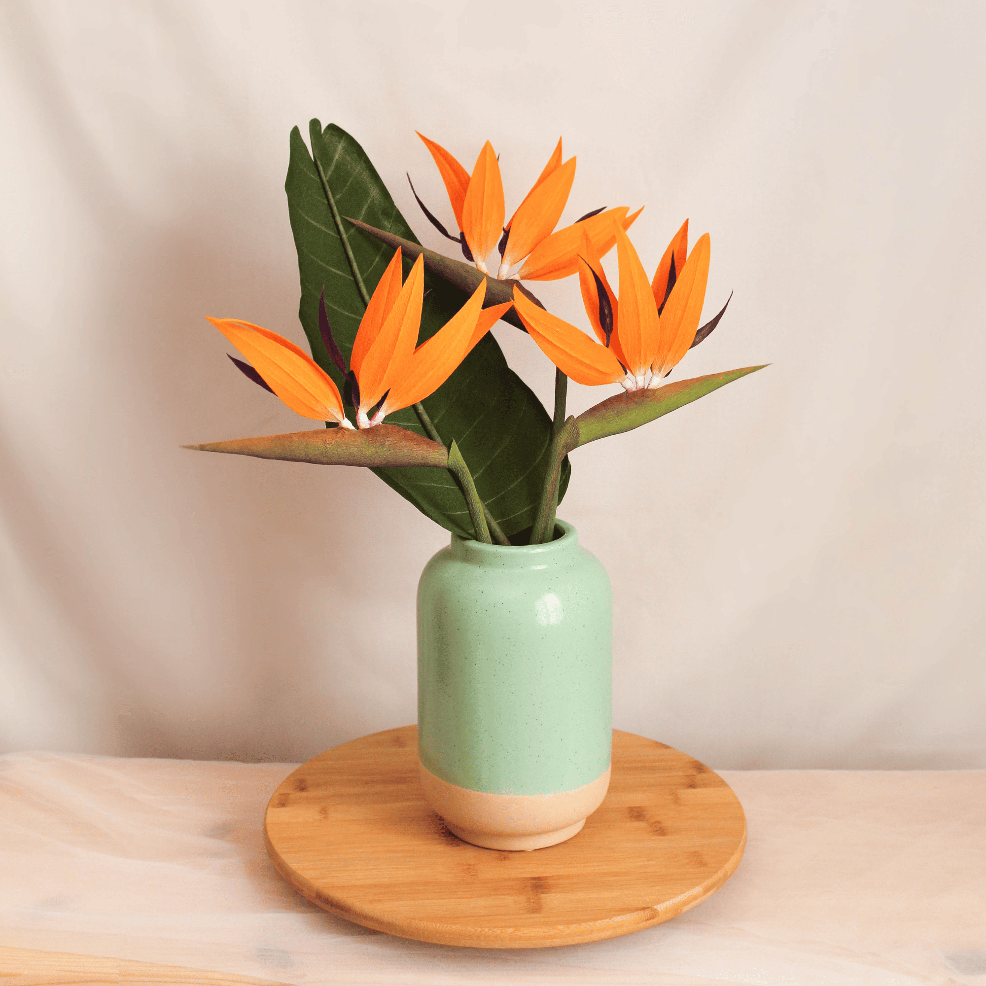 flor ave del paraíso de papel hecha a mano, strelitzia tropical decorativa para jarrón o composición floral