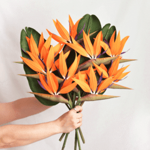 flor ave del paraíso de papel hecha a mano, strelitzia tropical decorativa para jarrón o composición floral