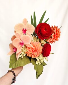 ramo de novia de papel artesanal hecho a mano