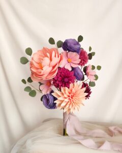 ramo de novia personalizado con flores de papel