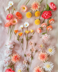 flores de papel realistas elaboradas artesanalmente