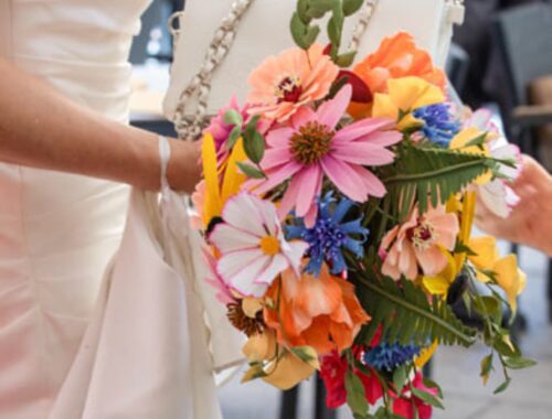Ramo de novia personalizado de flores de papel